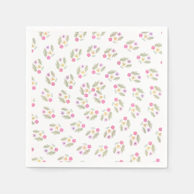 Tropiska botaniska Födelsedagsfesten Forest Blommi Pappersservett (Framsidan)