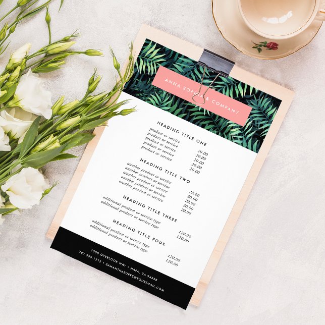 Tropiska botaniska priser och tjänster flygblad (Skapare uppladdad)