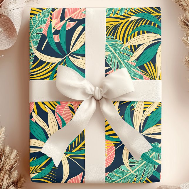 Tropiska botaniska sommarpalmblad presentpapper (Skapare uppladdad)