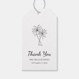Tropiska Bröllop-Eleganten Handflatan Träd Presentetikett