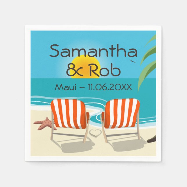 Tropiska Bröllop Pappersservett (Framsidan)