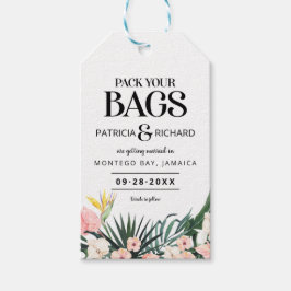 Tropiska Bröllop spara datum Presentetikett