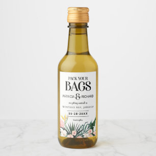 Tropiska Bröllop spara datum Vinetikett