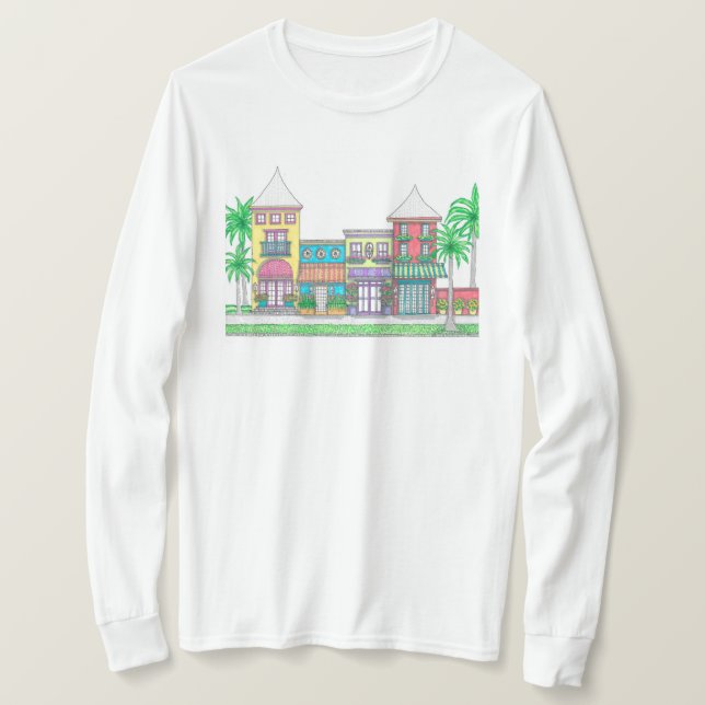 Tropiska butiker Långärmad Tshirt T Shirt (Design framsida)