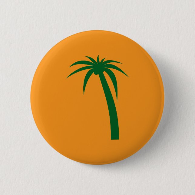 Tropiska Buttons Handflatan - Island Silhouette Pa Knapp (Framsida)