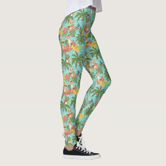 Tropiska Chihuahua-strandvibbar Leggings (Höger)