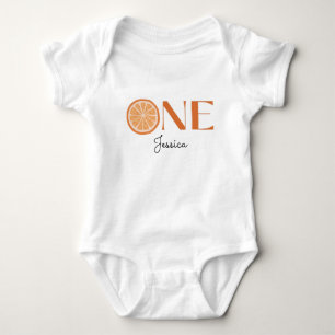 Tropiska Citrus Baby första födelsedag Vattenfärg T Shirt