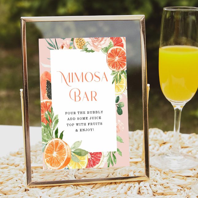 Tropiska Citrus Möhippa Mimosa Pub Sign Poster (Skapare uppladdad)