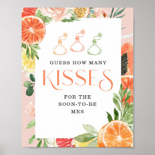 Tropiska Citrus-Möhippan Hur många Kisses-tecken Poster