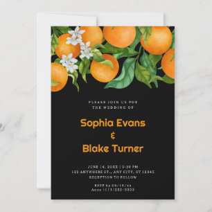 Tropiska Citrus-Orangar Botaniska Orangen Bröllop Inbjudningar