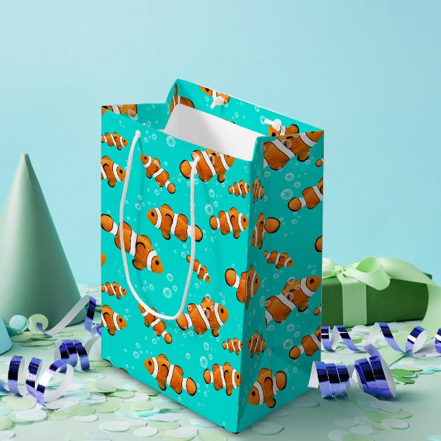 Tropiska clownfish & Bubbles Mönster (Tropical Clownfish Gift Bag)