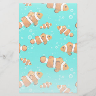 Tropiska clownfish & Bubbles Mönster Brevpapper
