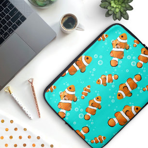 Tropiska clownfish & Bubbles Mönster Laptop Fodral