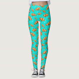 Tropiska clownfish & Bubbles Mönster Leggings