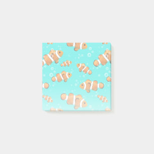 Tropiska clownfish & Bubbles Mönster Post-it Block