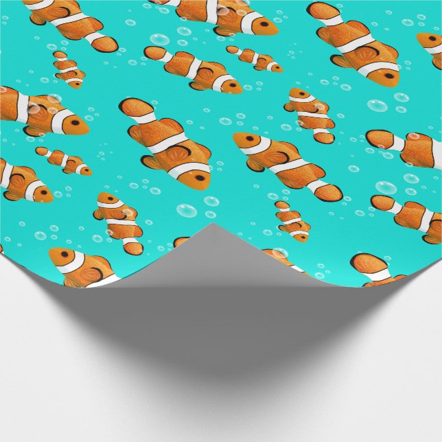 Tropiska clownfish & Bubbles Mönster Presentpapper (Hörn)