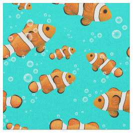 Tropiska clownfish & Bubbles Mönster Tyg