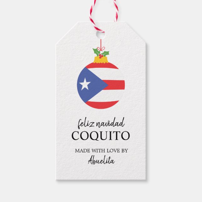 Tropiska Coconut Coquito jul Drink Gift-Märkre Presentetikett (Framsidan)