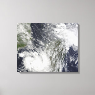 Tropiska Cyclones Eric och Fanele Canvastryck