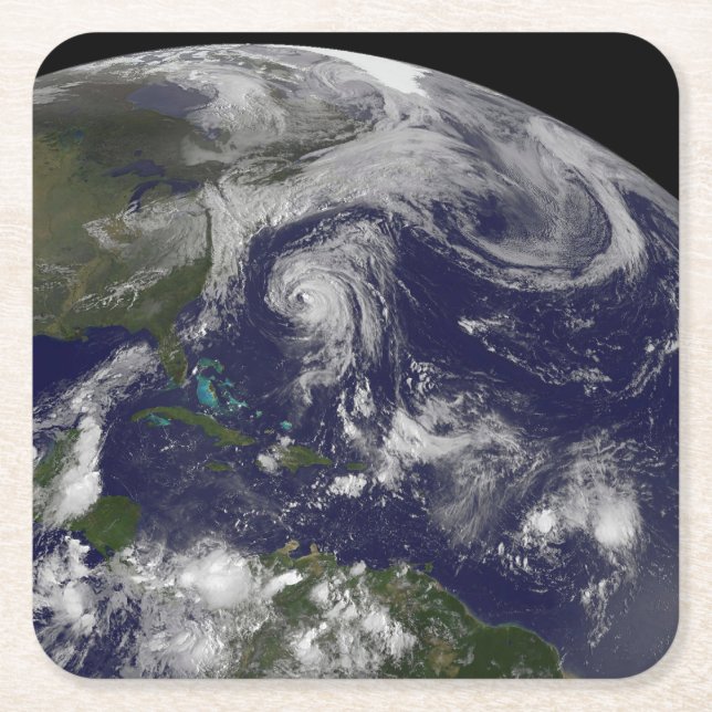 Tropiska cykloner Katia, Lee, Maria och Nate. Underlägg Papper Kvadrat (Framsidan)