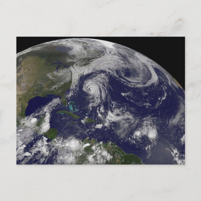 Tropiska cykloner Katia, Lee, Maria och Nate. Vykort (Framsida)