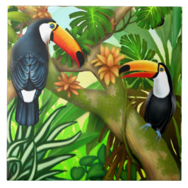 Tropiska den keramiska Toucan djungeln belägger Kakelplatta