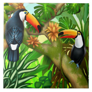 Tropiska den keramiska Toucan djungeln belägger Kakelplatta