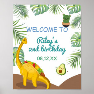 Tropiska Dinosaur Tacosaurus Party födelsedag Poster