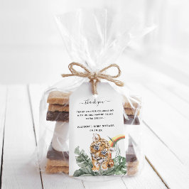 Tropiska djungelbabydjur | Baby Shower Presentetikett
