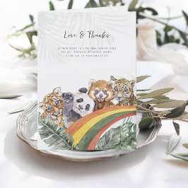 Tropiska djungelbabydjur | Baby Shower Tack Kort