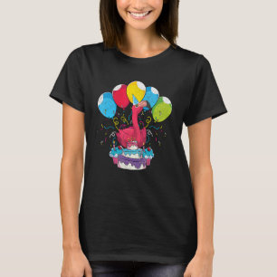 Tropiska djur Zoo Bird Födelsedagsfest Rosa Fla T Shirt