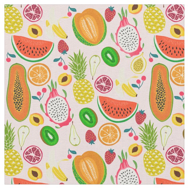 tropiska drakfrukkiwipomegranat tyg (Närbild)