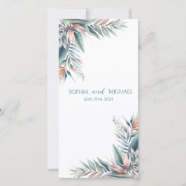 Tropiska drömmar om vattenfärg - Bröllopsprogram-