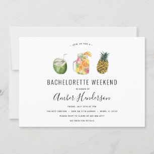 Tropiska drycker Bachelorette Itinerary Inbjudningar