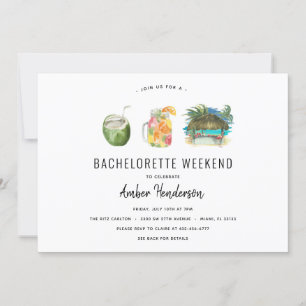 Tropiska drycker Bachelorette Itinerary Inbjudningar