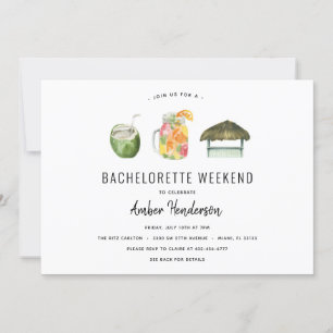 Tropiska drycker Bachelorette Itinerary Inbjudningar