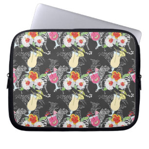 Tropiska drycker med djur laptop sleeve
