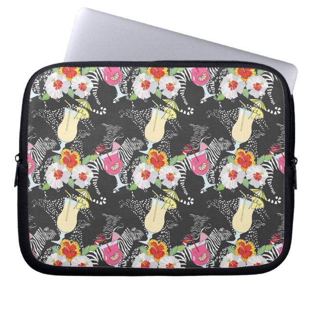Tropiska drycker med djur laptop sleeve (Framsidan)