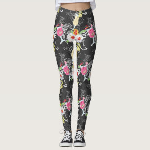Tropiska drycker med djur leggings