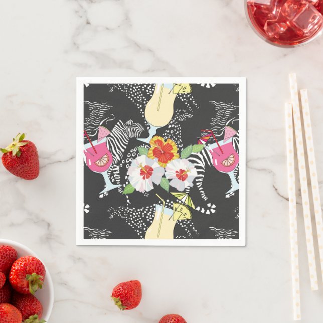 Tropiska drycker med djur pappersservett (Insitu)