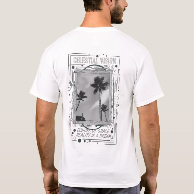 Tropiska Ekon | Premium Palm Grafisk T-Shirt (Baksida)