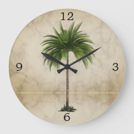 Tropiska Eleganten handflatan Träd Vintage Stor Klocka