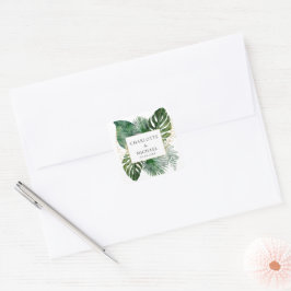 Tropiska Eleganten Plant Trending Bröllop Fyrkantigt Klistermärke