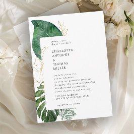 Tropiska Eleganten Plant Trending Bröllop Inbjudningar
