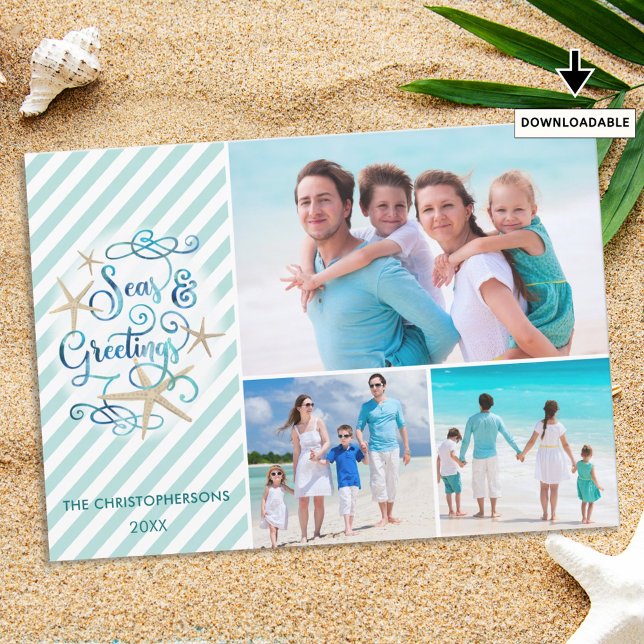 Tropiska eller nautiska Säsonhälsningar | RAND Julkort (Skapare uppladdad)