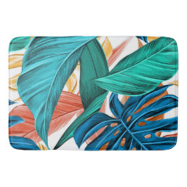 Tropiska exotiska handflatan och löv badrumsmatta