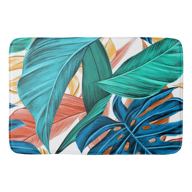 Tropiska exotiska handflatan och löv badrumsmatta (Framsidan)