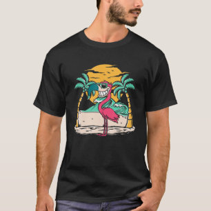Tropiska Fågel Palmträd Solglasögon Djur Roligt F T Shirt