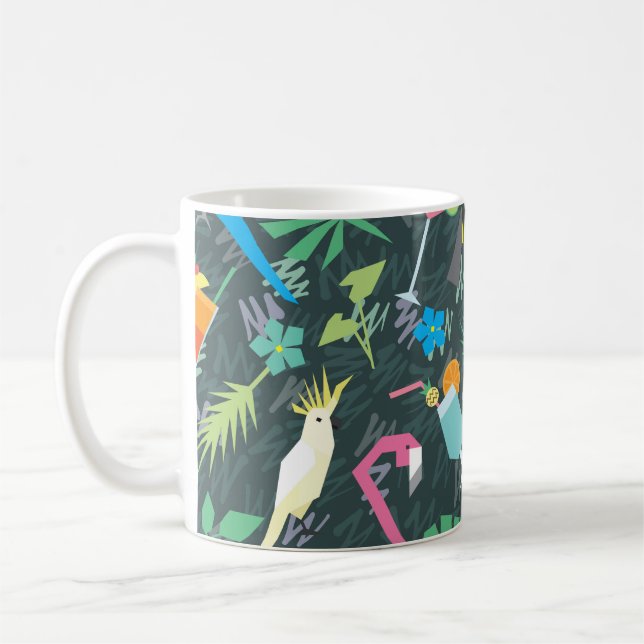 Tropiska fågeldrycker: Vibrant sjölöst. Kaffemugg (Vänster)