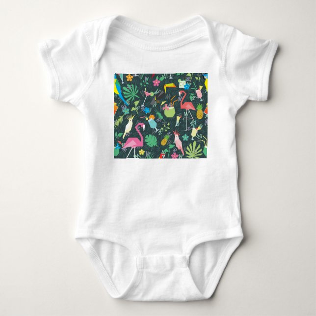 Tropiska fågeldrycker: Vibrant sjölöst. T Shirt (Framsida)